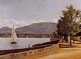 The Quai des Paquis in Geneva by Jean-Baptiste-Camille Corot